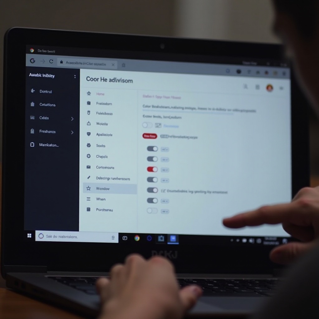 cara menggunakan inversi warna di Chromebook