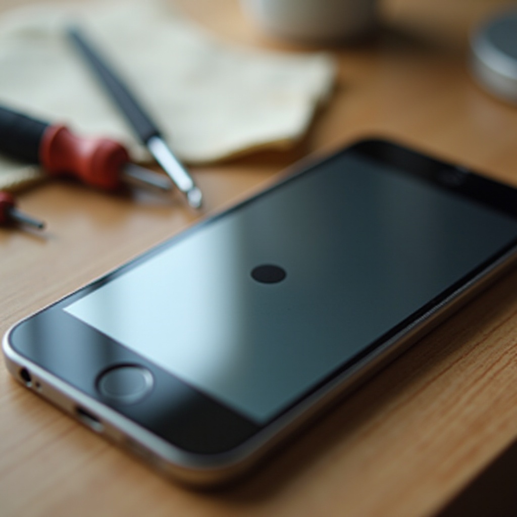 iPhone 画面上の黒い点