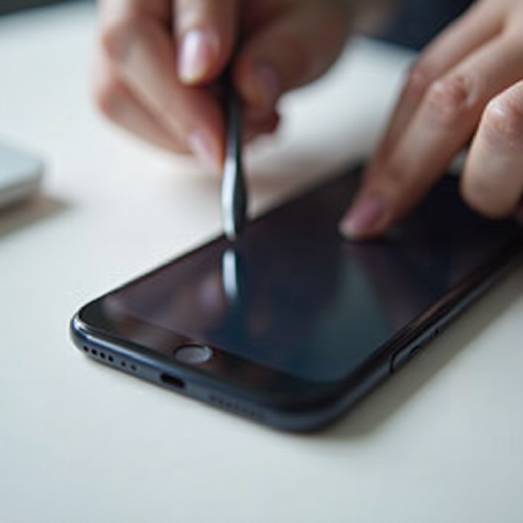 아이폰 화면의 검은 점