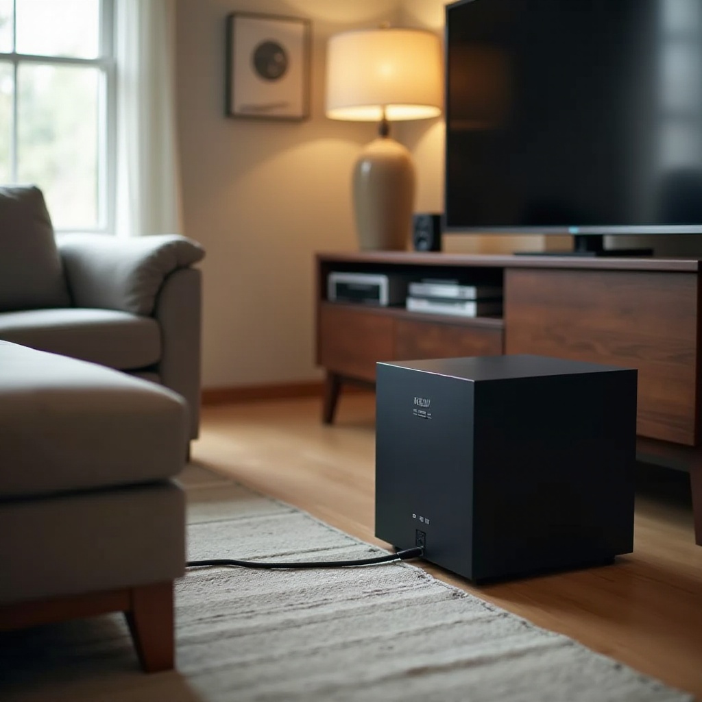 cara menghubungkan subwoofer ke tv