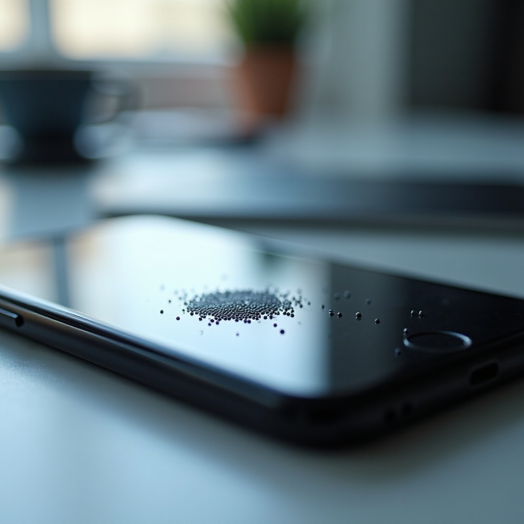 아이폰 화면의 검은 점